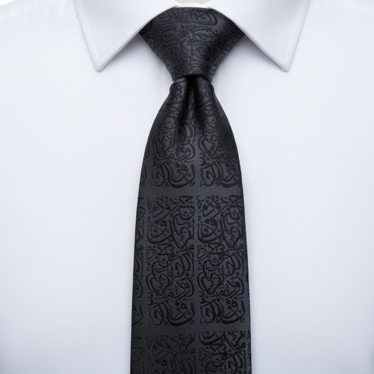 The Arabic Letters Grey Necktie