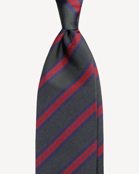 The Grey x Red stripes necktie