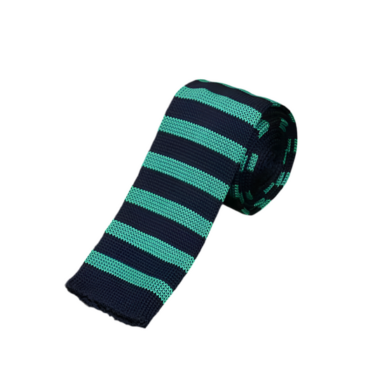 The Green x Navy Linen Necktie