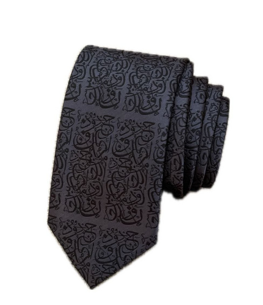 The Arabic Letters Grey Necktie