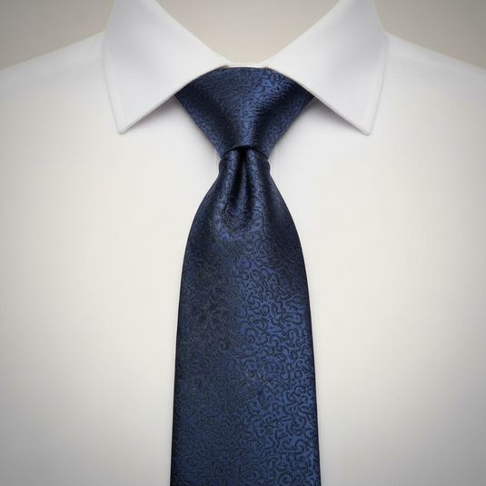 NAVY * BLACK LETTERS NECKTIE