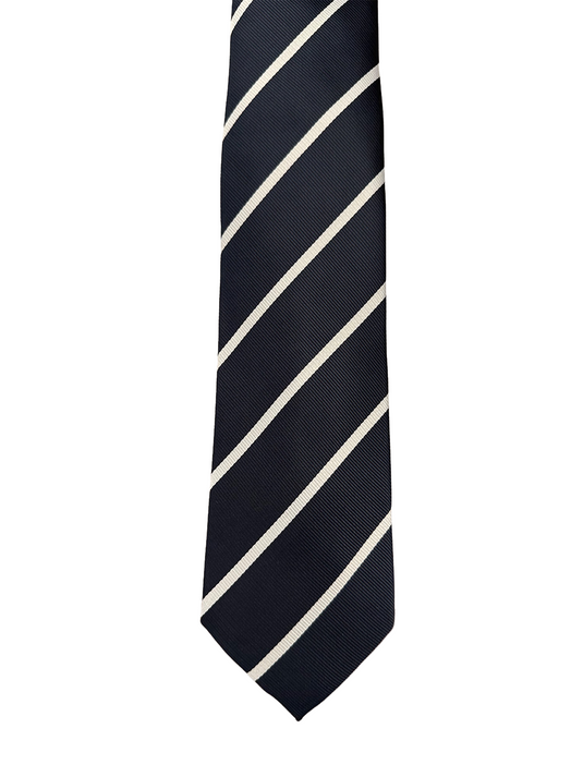 The Navy with white stripes necktie