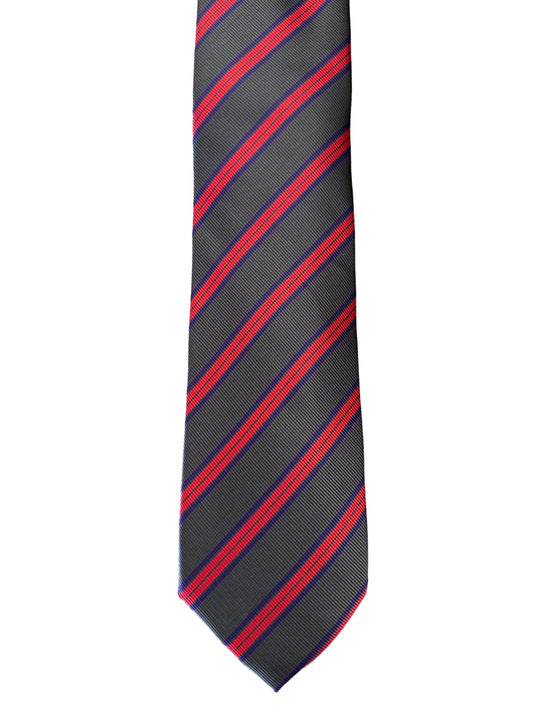 The Grey x Red stripes necktie