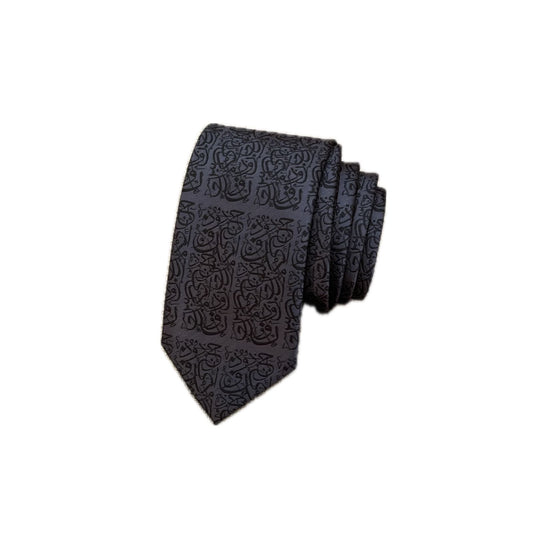 The Arabic Letters Grey Necktie