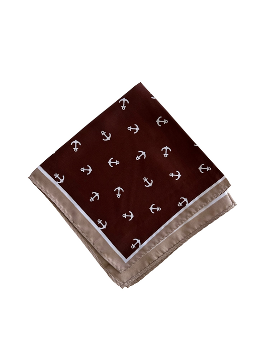 The Maroon Anchor Pocket Square