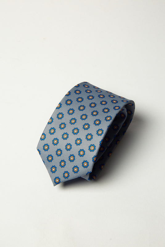 The Grey x Small Flowers Necktie