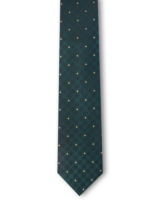 The Green Dotted Gold Necktie